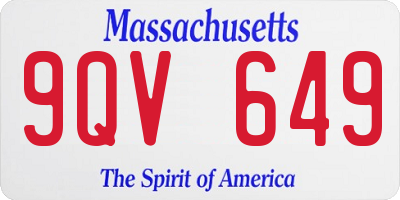 MA license plate 9QV649