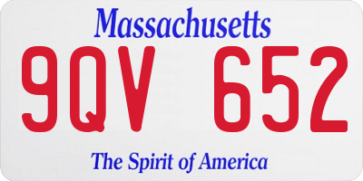 MA license plate 9QV652