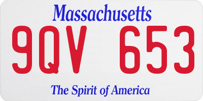 MA license plate 9QV653
