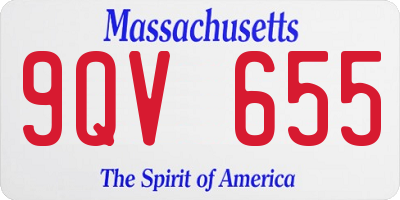 MA license plate 9QV655