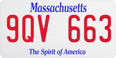 MA license plate 9QV663