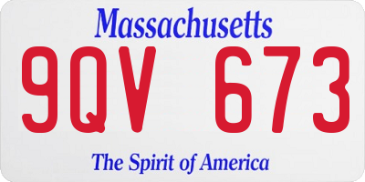 MA license plate 9QV673