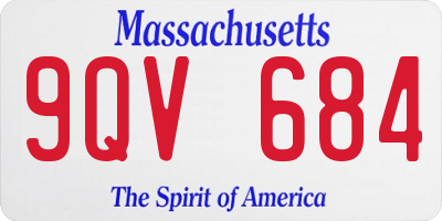 MA license plate 9QV684
