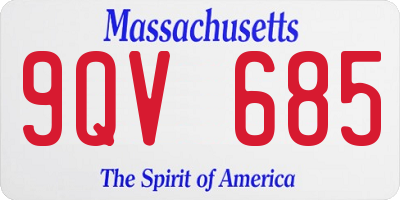 MA license plate 9QV685