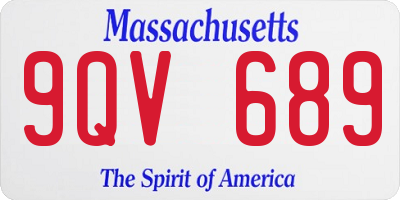 MA license plate 9QV689