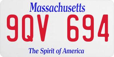 MA license plate 9QV694