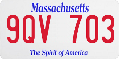 MA license plate 9QV703