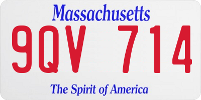 MA license plate 9QV714