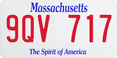MA license plate 9QV717