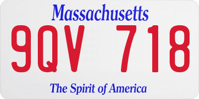 MA license plate 9QV718