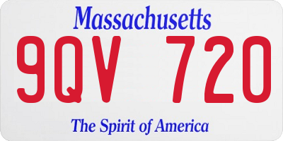 MA license plate 9QV720