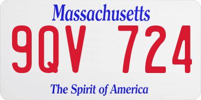 MA license plate 9QV724