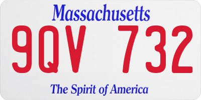 MA license plate 9QV732