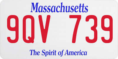 MA license plate 9QV739