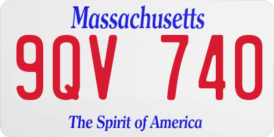 MA license plate 9QV740