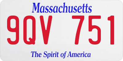 MA license plate 9QV751