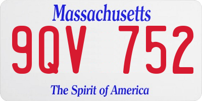 MA license plate 9QV752
