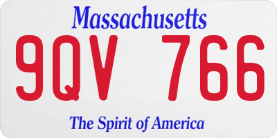 MA license plate 9QV766