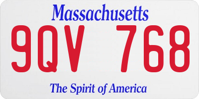 MA license plate 9QV768