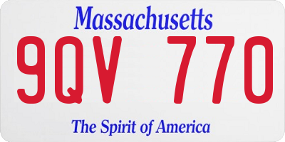 MA license plate 9QV770