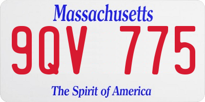 MA license plate 9QV775