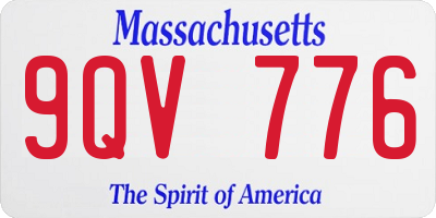 MA license plate 9QV776
