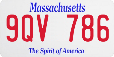 MA license plate 9QV786