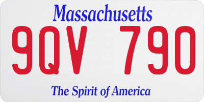 MA license plate 9QV790