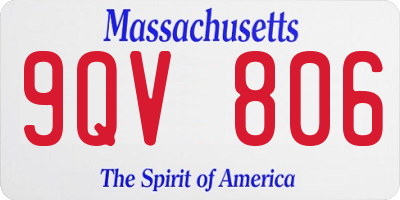 MA license plate 9QV806