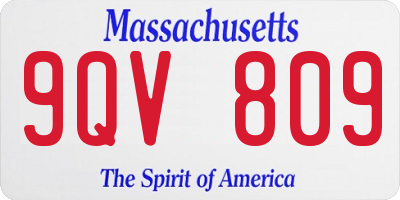 MA license plate 9QV809