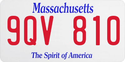 MA license plate 9QV810