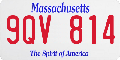 MA license plate 9QV814