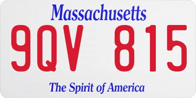 MA license plate 9QV815