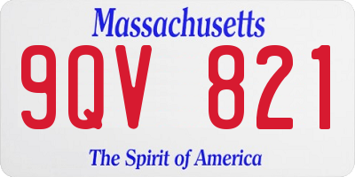 MA license plate 9QV821
