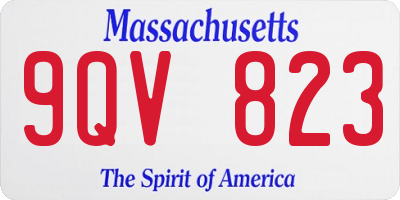 MA license plate 9QV823