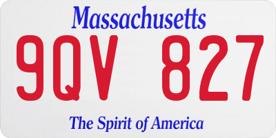 MA license plate 9QV827