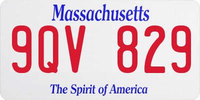 MA license plate 9QV829