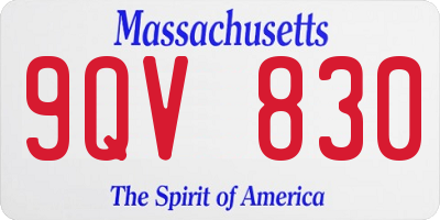 MA license plate 9QV830