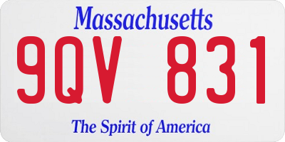 MA license plate 9QV831