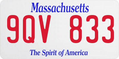 MA license plate 9QV833