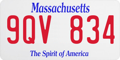 MA license plate 9QV834