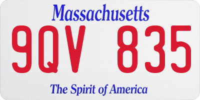 MA license plate 9QV835