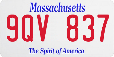MA license plate 9QV837