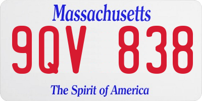 MA license plate 9QV838