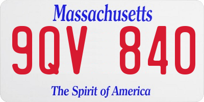 MA license plate 9QV840