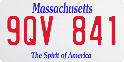 MA license plate 9QV841