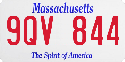 MA license plate 9QV844