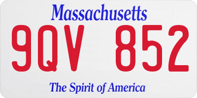 MA license plate 9QV852