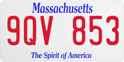 MA license plate 9QV853
