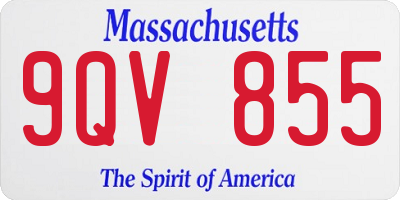 MA license plate 9QV855